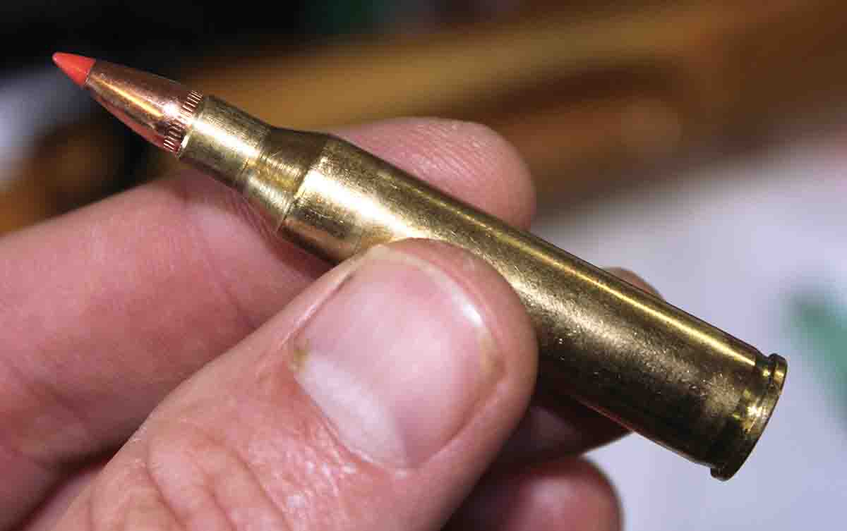 The .220 Swift was designed by Winchester and released in 1935. It is based on the semi-rimmed 6mm Lee Navy case. After 85 years on the market it is still considered one of the highest velocity cartridges around.